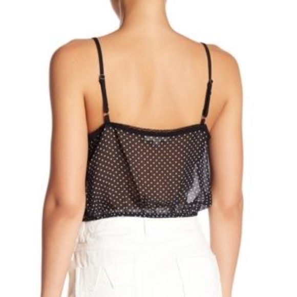 Honey Punch Sheer Polka Dot Cropped Tank - Picture 4 of 8